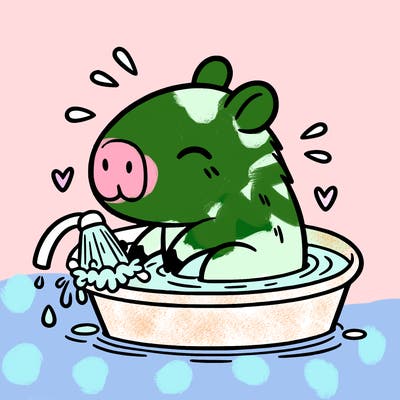 capybara taking a bath