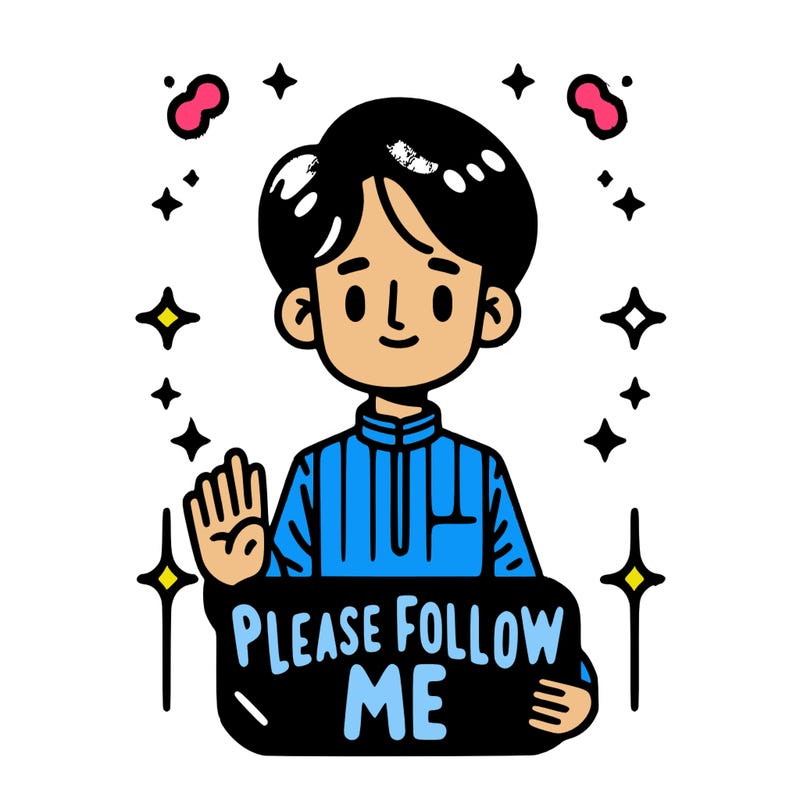 please follow me
