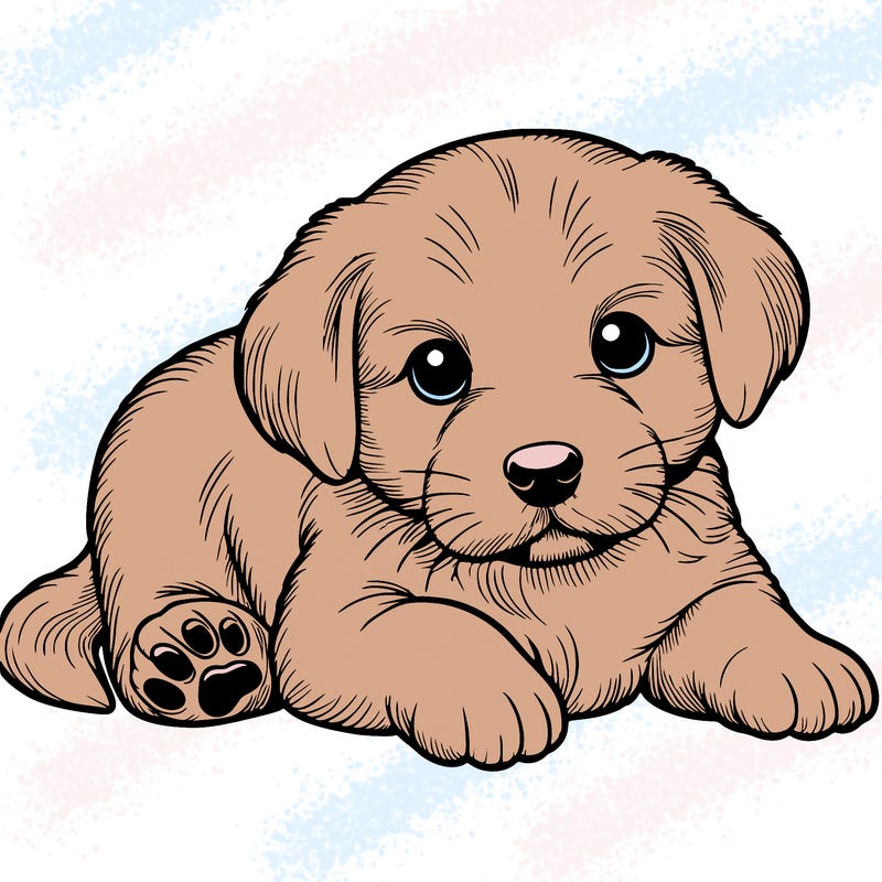 a cute realistic puppy