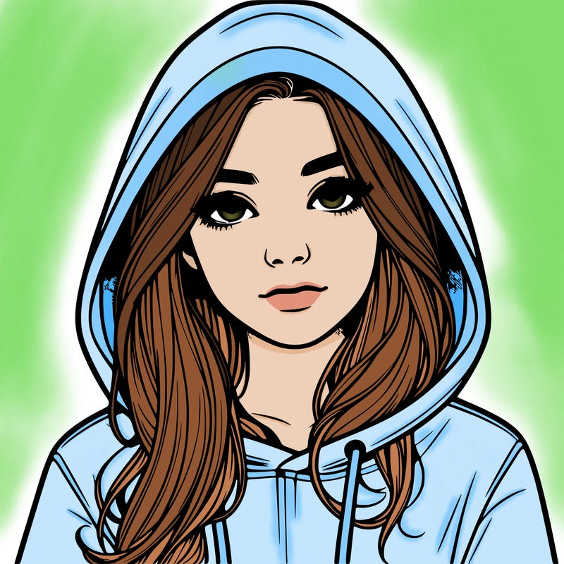 realistic girl with a hoodie