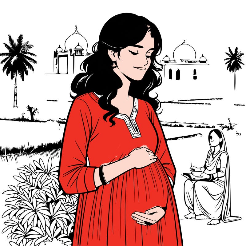 a woman who is pregnant in india realistic