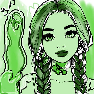 realistic girl with braids