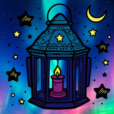 lantern with stars