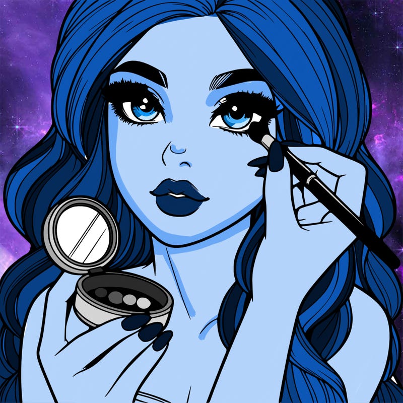 realistic girl doing makeup