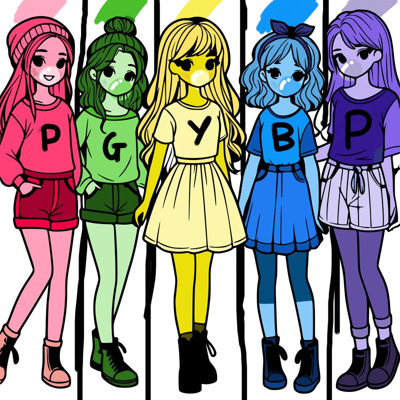 a group of five girls