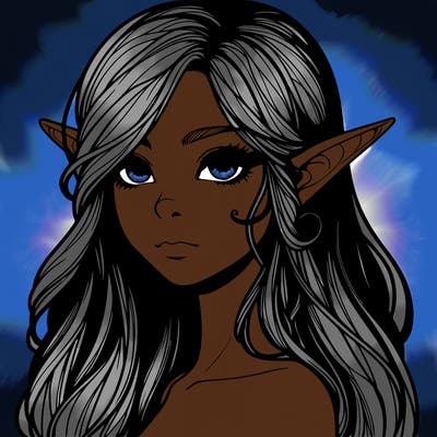 elf girl realistic dark fantasy