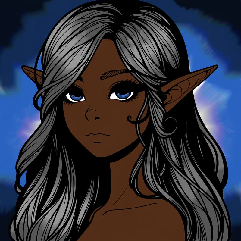 elf girl realistic dark fantasy