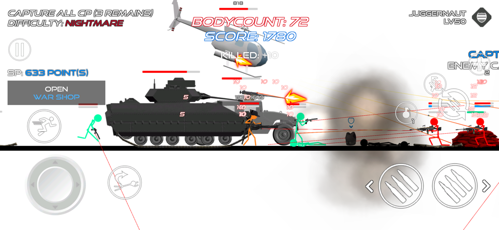 Stick Warfare: Blood Strike - Jugabilidad de disparos de Stickman con un helicóptero de combate y combate táctico en Stick Warfare Blood Strike