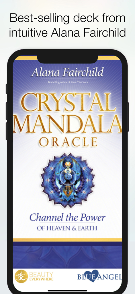 Crystal Mandala Oracle mobile app home screen featuring spiritual deck artwork by Alana Fairchild