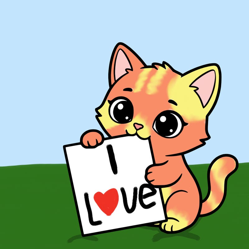 a small cat with a blank sheet of paper in its hand. the cat is sooooooo cute!