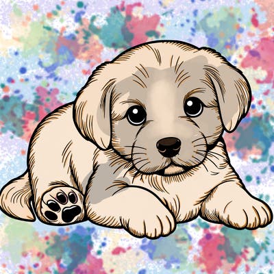 a cute realistic puppy