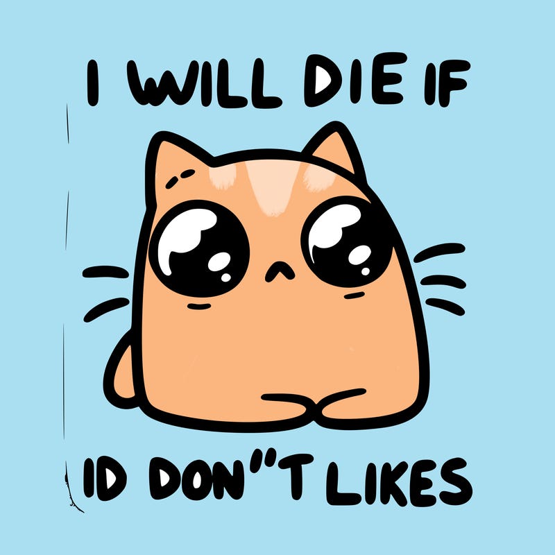 a cat that will die if we don’t get 10 likes