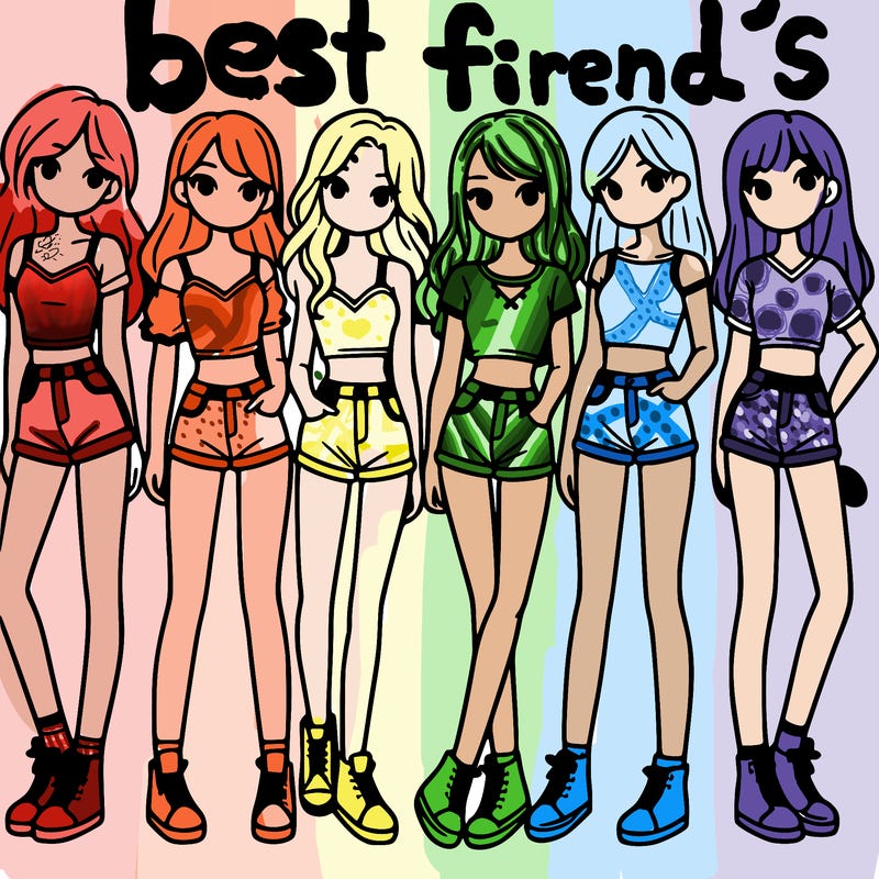 a group of girls wearing crop tops and shorts