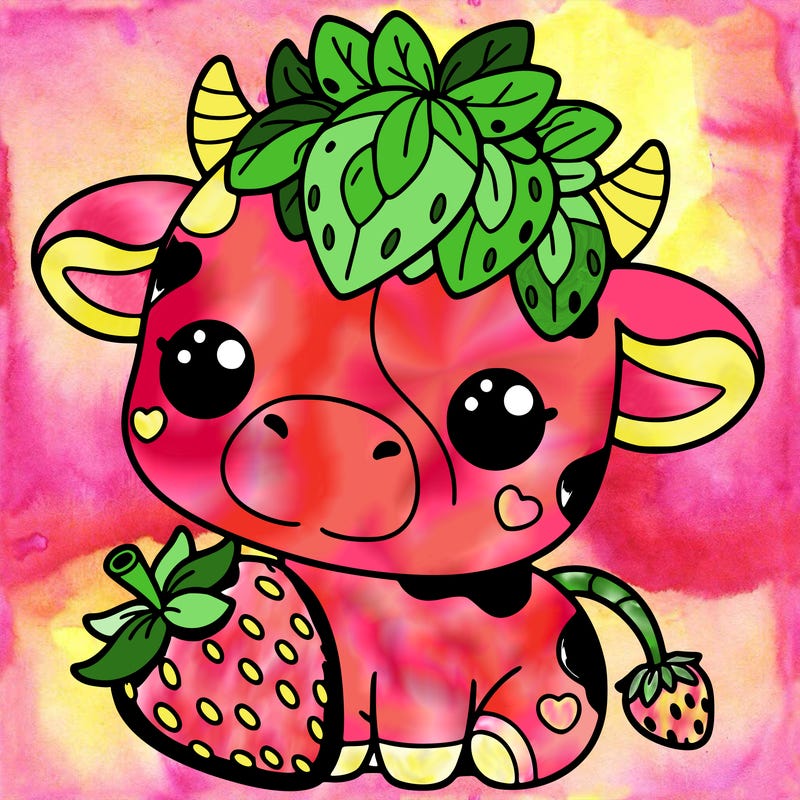 cute strawberry cow
