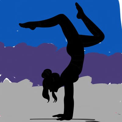 a woman doing a handstand