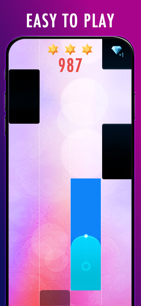 Maestro Piano Tiles: Premium - Gameplay-Bildschirm von Maestro Piano Tiles Premium mit bunten Kacheln und einem Highscore