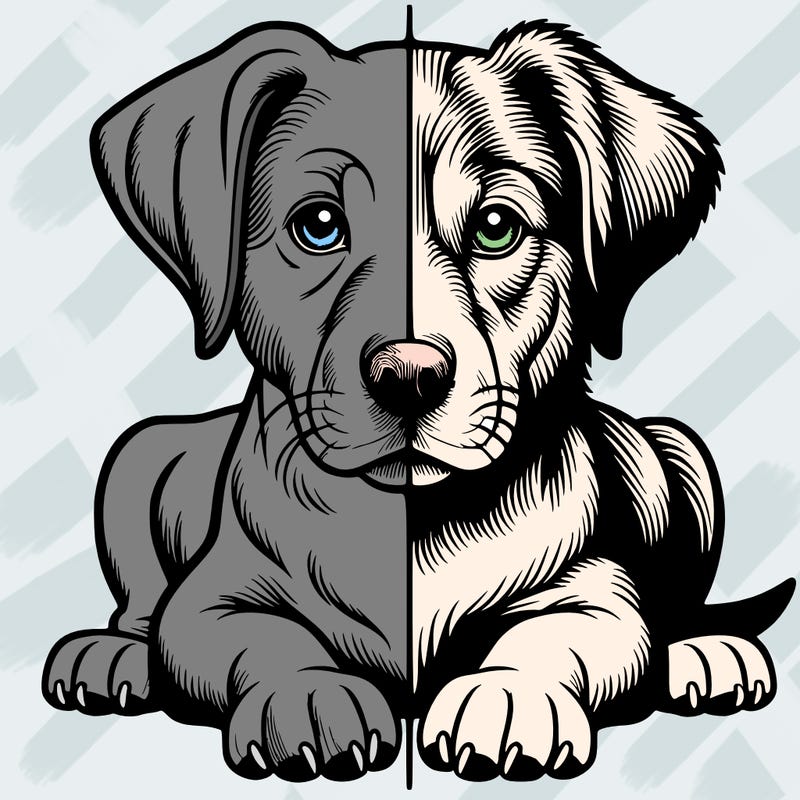 realistic dog split picture