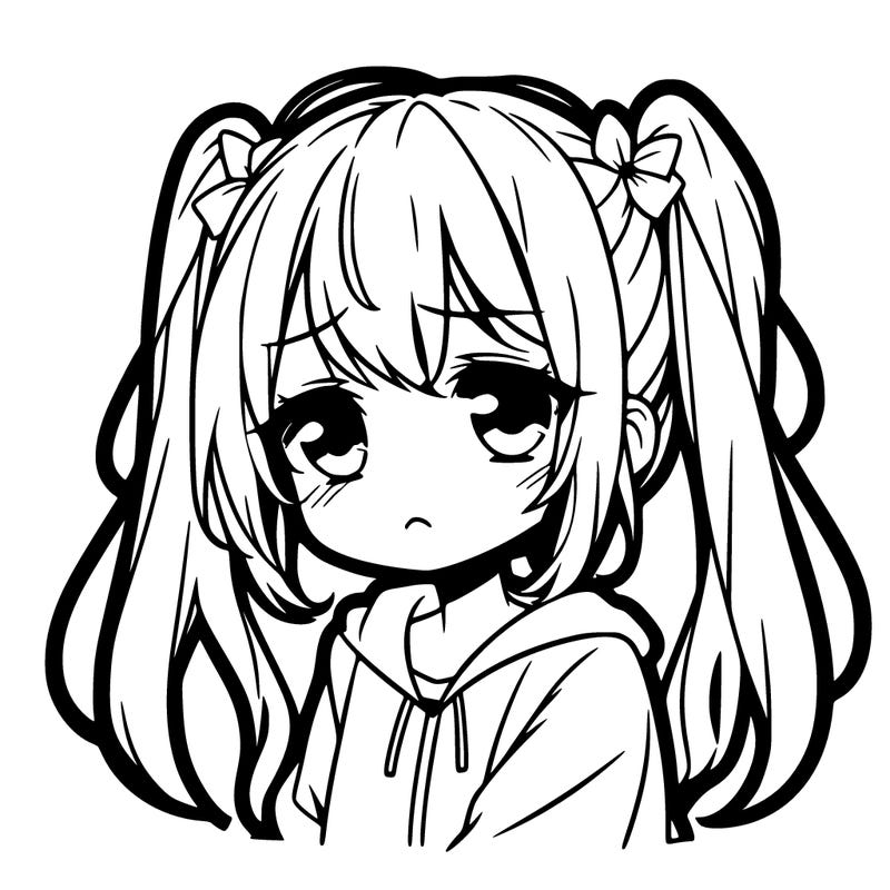 cute anime girl sad