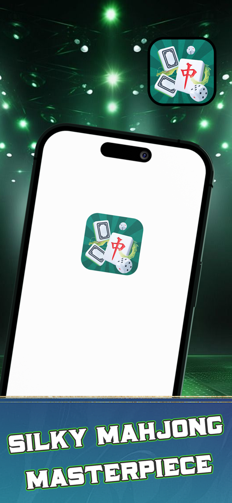 PolarMahjongExped - PolarMahjongExped app screen with mahjong tiles and the text silky mahjong masterpiece