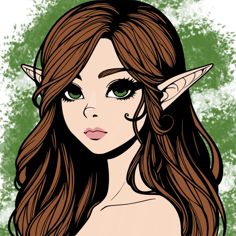 elf girl realistic dark fantasy