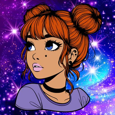 realistic girl with spacebuns