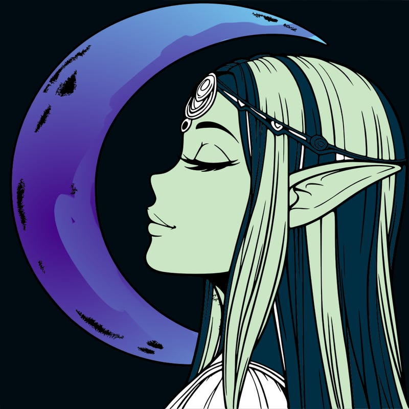 a realistic moon elf