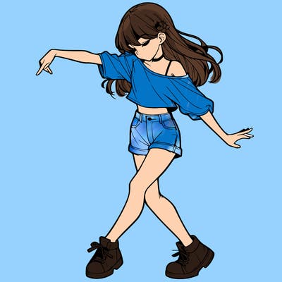 realistic girl danceing