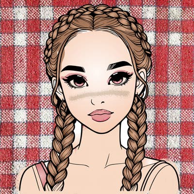 realistic girl with braids