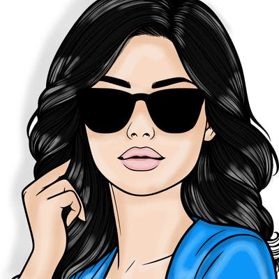 realistic woman with sunglasses