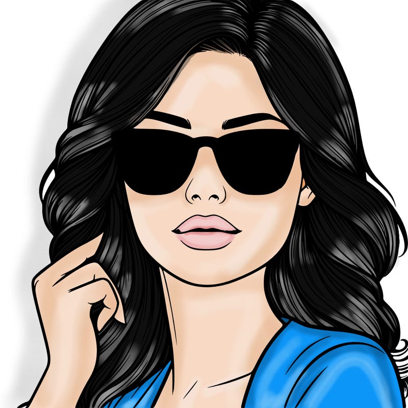 realistic woman with sunglasses