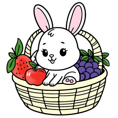 bunny in a fruit basket