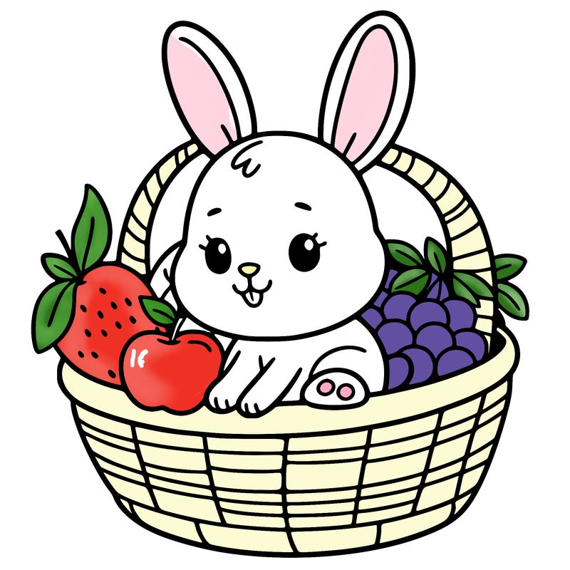 bunny in a fruit basket