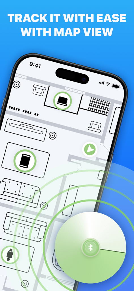Find My Lost: Device Finder - Find My Lost app map view for tracking devices with proximity radar