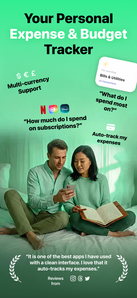 Mint Budget and Expense Tracker app showcasing personal finance management and expense tracking features