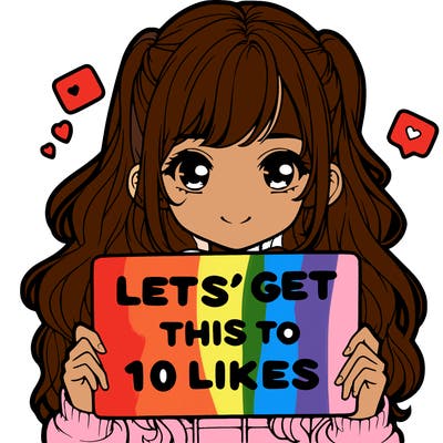 girl holding up sign that says let’s get this to 10 likes realistic