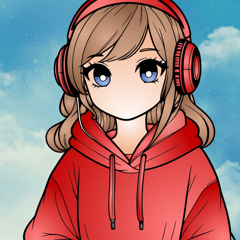 girl with headphones qnd a hoodie