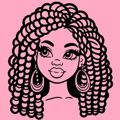 black woman with curly hair braids and big earrings