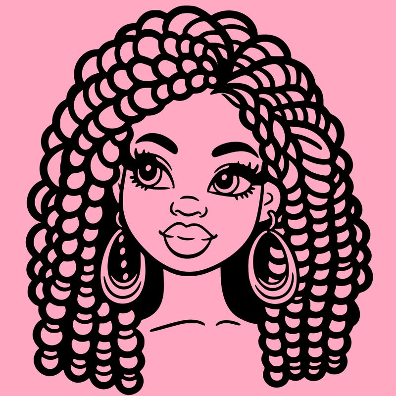 black woman with curly hair braids and big earrings