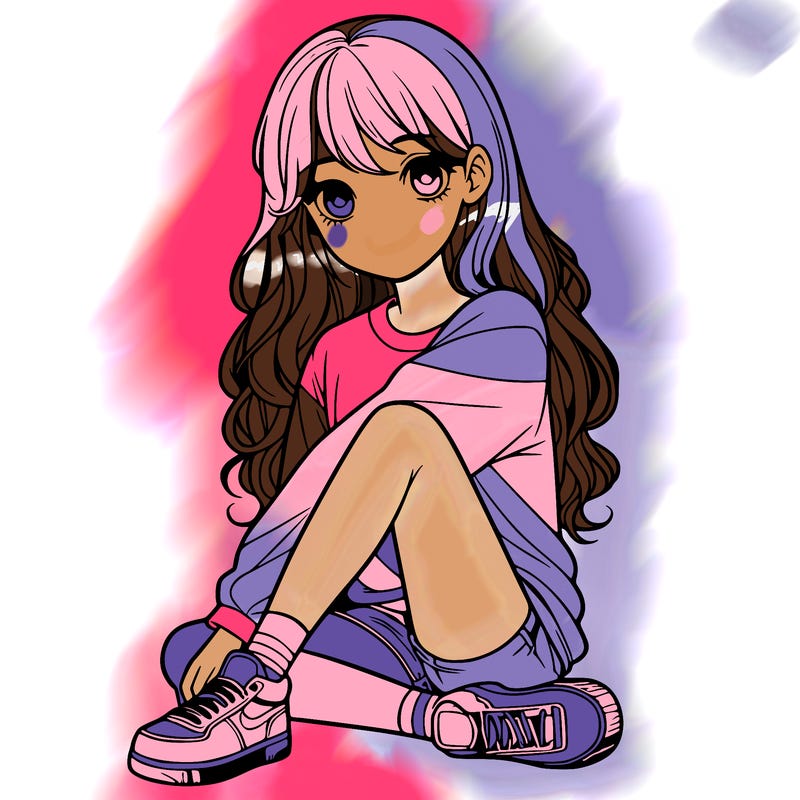 girl sitting realistic