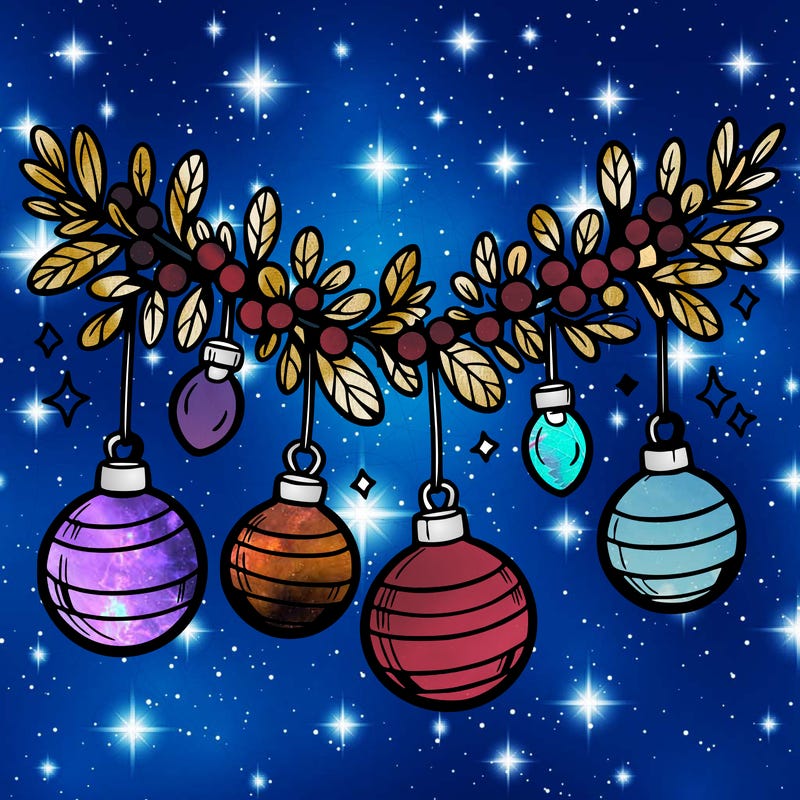 christmas garland with big bulbs