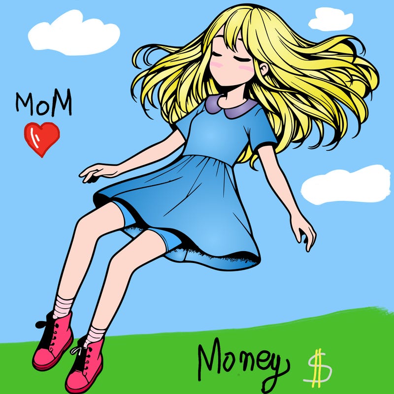 realistic girl floating