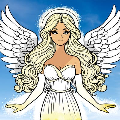 a realistic angel or goddess