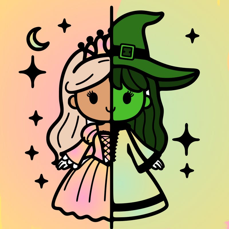 split princess and witch