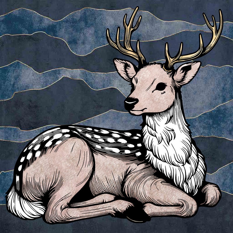 realistic deer with antlers