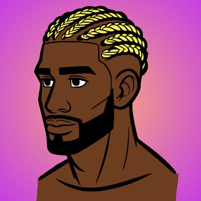 human man with short braids