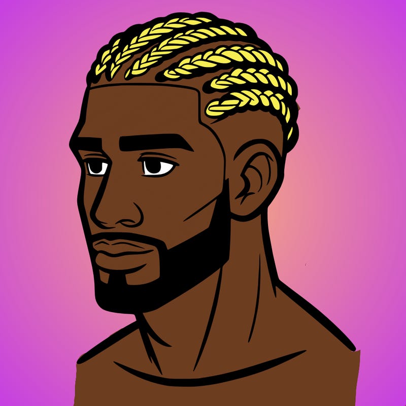 human man with short braids