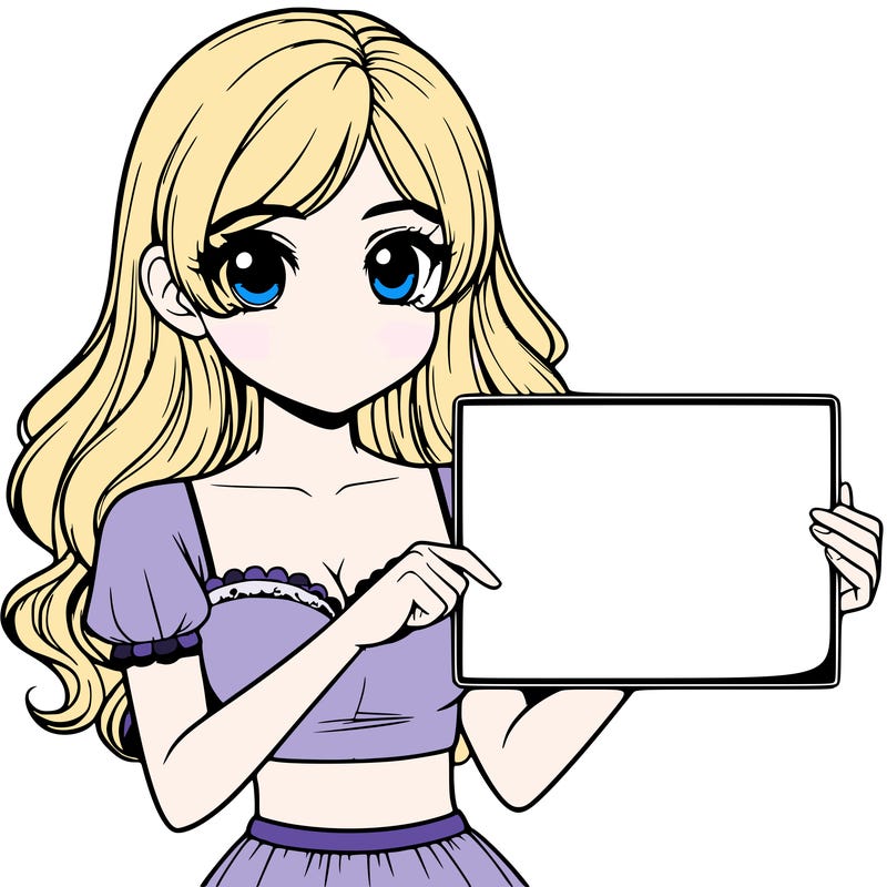 realistic pretty girl holding blank sign