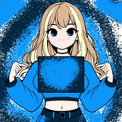 girl holding a blank sign in a long sleeve crop top