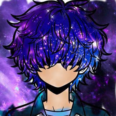 manga boy fluffy hair covering his eyes