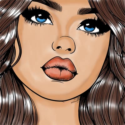 really realistic girl with lips